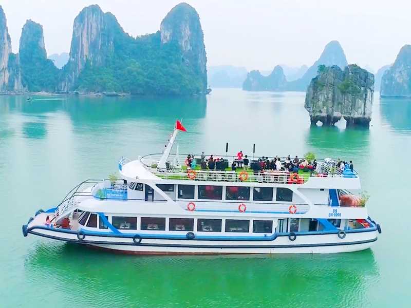 HALONG BAY CRUISE 1 DAY - Deluxe Tour - Visit: Halong Bay - Surprising Cave - Hang Luon Area - Kayaking (6-Hour Cruise)